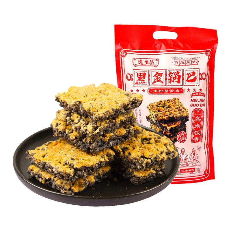 YI-SHENG-CHANG Black Rice Crust (Floss & Crab) 208G