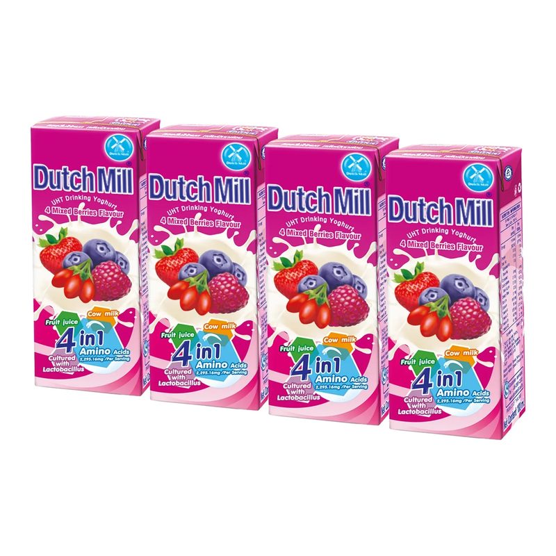 DUTCH-MILL Drinking Yogurt (4 in 1 Mixed Berries) 180ML