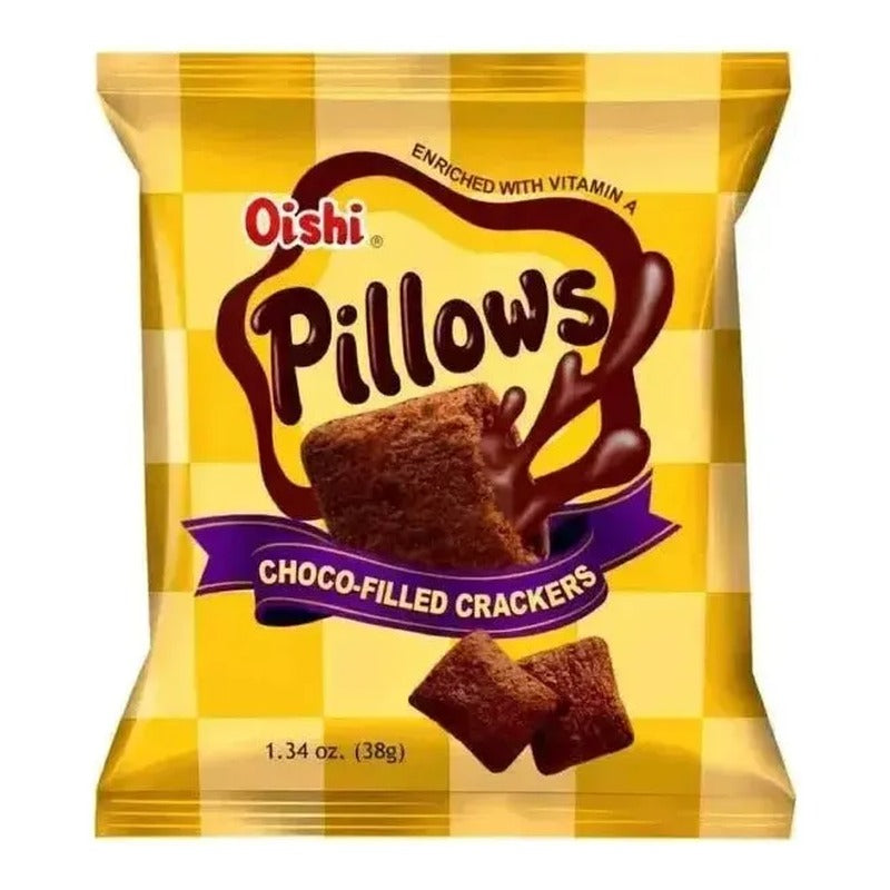 OISHI Pillows Choco-Filled Crackers 38G