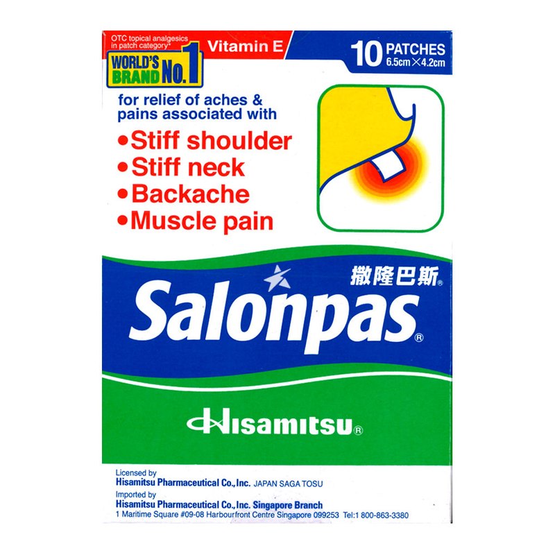 SALONPAS Pain Relief Patch (Small) 6.5CM*4.2CM 10PCS