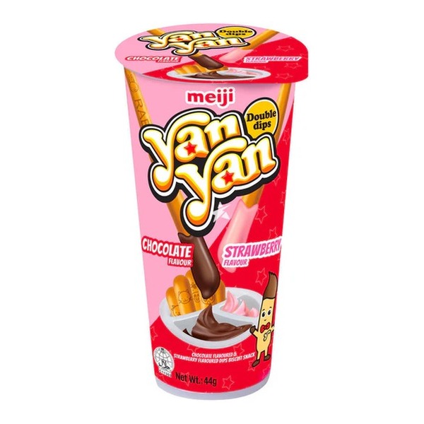 MEIJI Yan Yan Dips Biscuit Snack (Double Chocolate & Strawberry) 44G