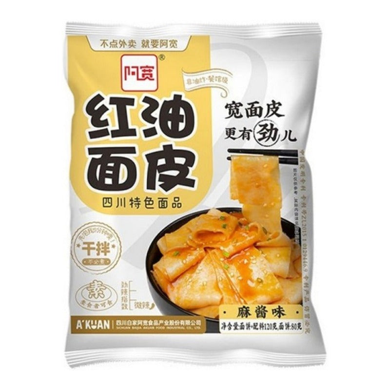 AKUAN Sichuan Chili Oil Broad Noodles (Sesame Paste) 120G