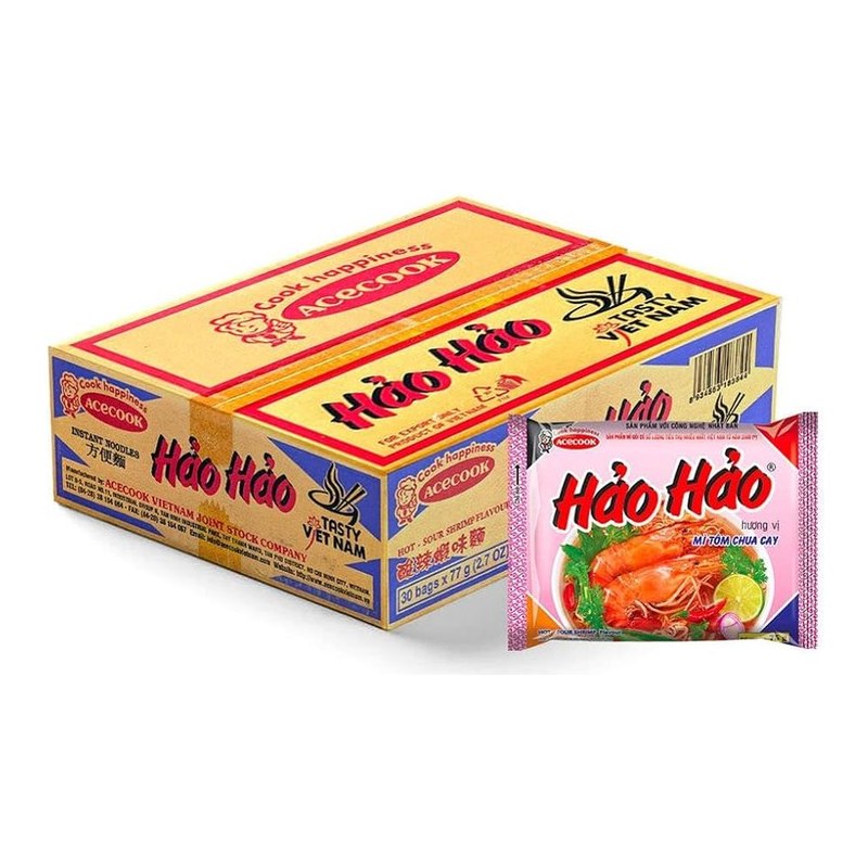 ACECOOK Hao Hao Instant Noodles (Sour & Hot Shrimp) 77G