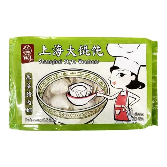 WANG-JIE Shanghai Wontons (Pork, Chinese Spinach & Shrimp) 20PCS 450G